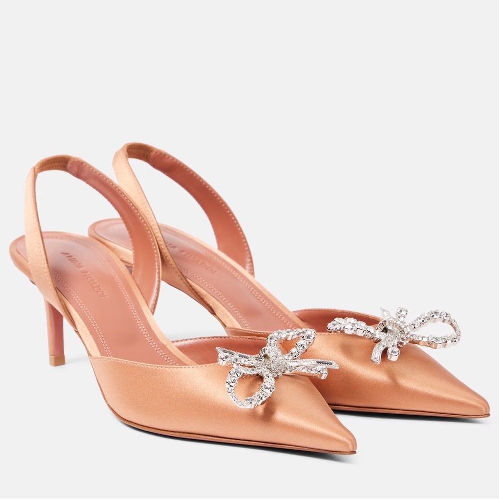AMINA MUADDI Rosie 60 satin slingback pumps
